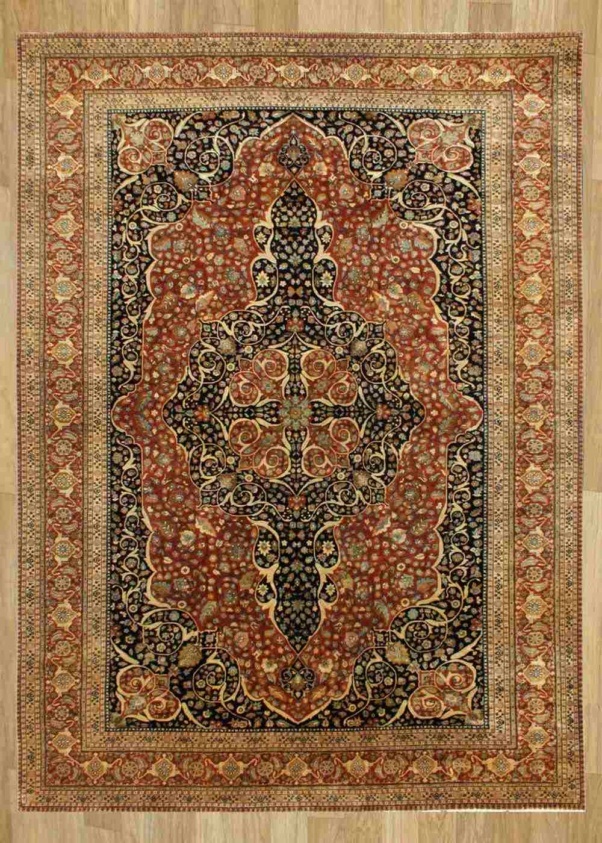 Antique Hand-knotted Persian Bakhtiari Overdyed Rug 2
