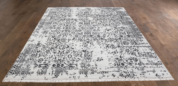 Modern Wool & Bamboo Silk Hand Knotted Area Rug 3