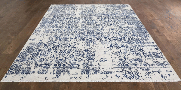Modern Wool & Bamboo Silk Hand Knotted Area Rug 4